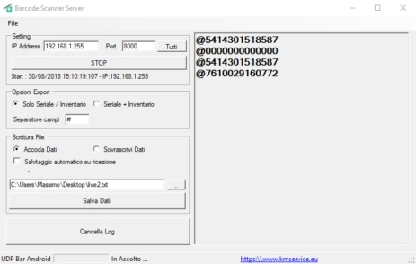 Ricezione dati Windows